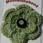 crochet flower pin hang tag