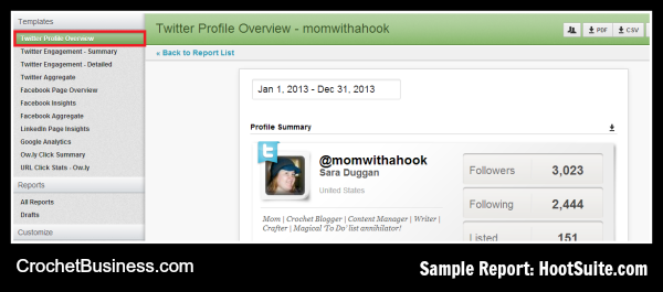 twitter profile hootsuite report sample